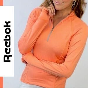 Reebok Women's Coral Orange Half-Zip Performance Pullover